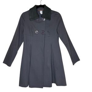 Vintage ad:hoc le collezioni Gray Empire Waist Pleated Coat Size S